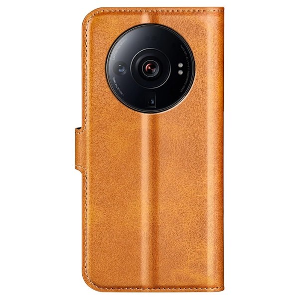Hållbart konstläder Xiaomi 12S Ultra fodral med plånbok - Gul Gul