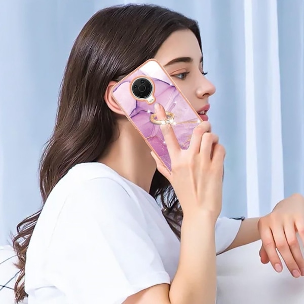 Marmormotiv Nokia C10 / Nokia C20 skal - Rosa Marmor Dis Rosa