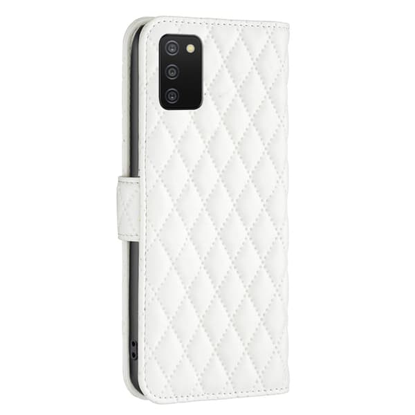 Rombemønster, matt flip-deksel for Samsung Galaxy A03s / Samsung Galaxy A02s (166mm) - Hvit White