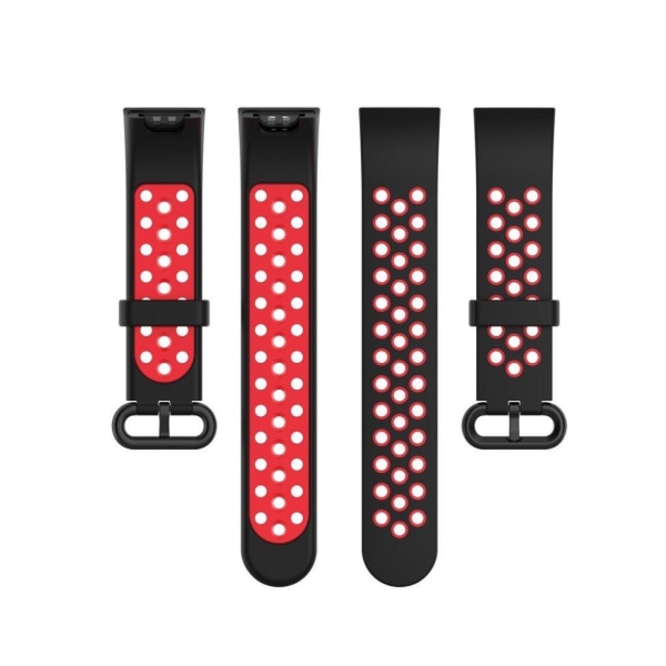 Xiaomi Mi Watch Lite / Redmi Watch tofarvet silikoneurrem - Sort / Rød Red