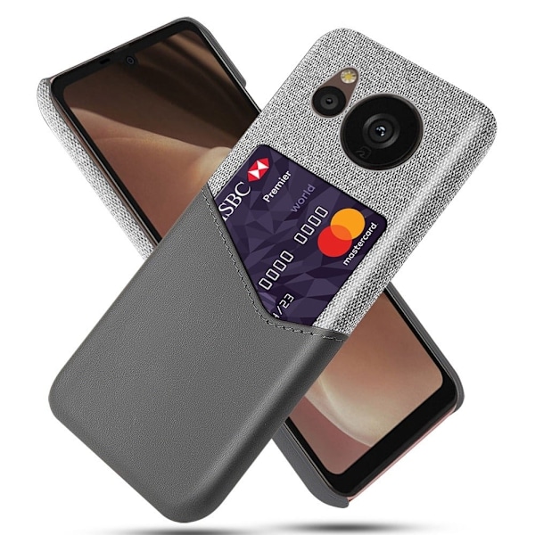 Bofink Sharp Aquos Sense 7 Plus Card Suojakuori - Harmaa Silver grey