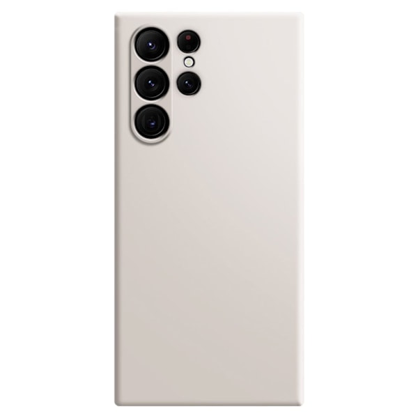 Avfasat gummerat droppskydd för Samsung Galaxy S23 Ultra - Beige Vit