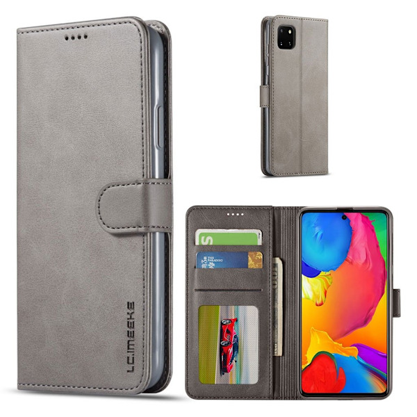 LC.IMEEKE Samsung Galaxy Note 10 Lite Flip Etui - Grå Silver grey