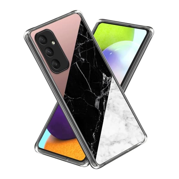 Deco Samsung Galaxy A15 cover - Trefarvet Marmorstruktur Black