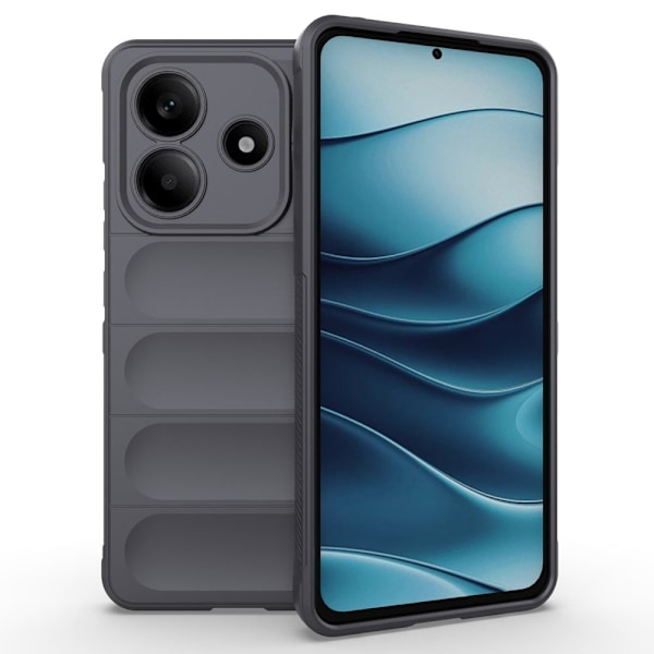Mjukt greppformat Xiaomi Redmi Note 14 5G skal - Mörkgrå Silvergrå