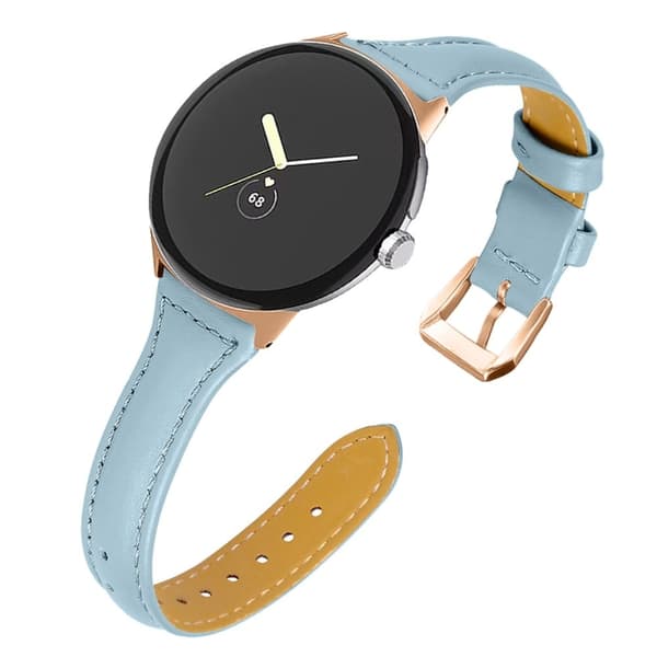 Google Pixel Watch Aito nahkainen kellonhihna - Sininen Blue
