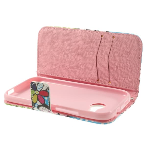 Moberg (Tegneserie Blomster) HTC One Mini 2 Læder Flip Etui Multicolor