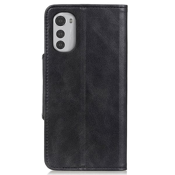 Alpha Motorola Moto E32 læder flip etui - Sort Black