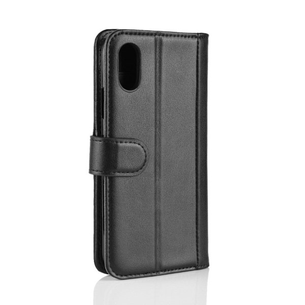 iPhone XS Max mobilfodral delat läder silikon plånbok stånde - Svart Svart