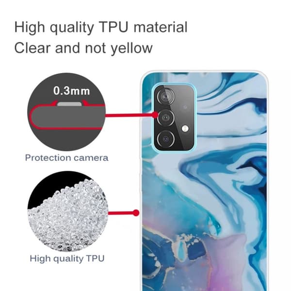 Marble Samsung Galaxy A32 5G Etui - Blå Splash Blue