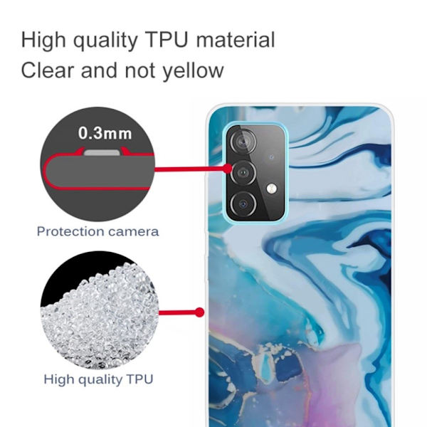 Marble Samsung Galaxy A32 5G Etui - Blue Splash Blue