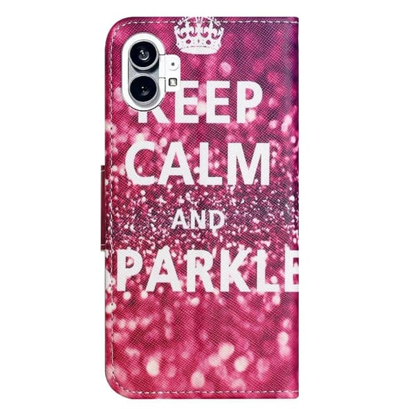 Wonderland Nothing Phone (1) Flip Etui - Keep Calm og Sparkle Red