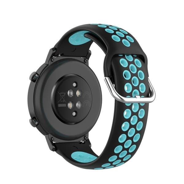 20 mm universell tvåfärgad silikon klockarmband - svart / blå Svart