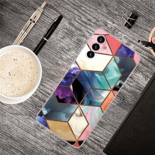 Marble Samsung Galaxy A13 5G Etui - Farverig Terning Tile Multicolor