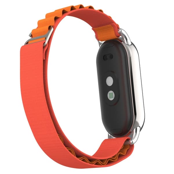 Xiaomi Smart Band 8 nylonrem med sølvstik - Orange Orange