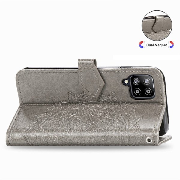 Mandala läder Samsung Galaxy A42 5G fodral - Silver/Grå Silvergrå