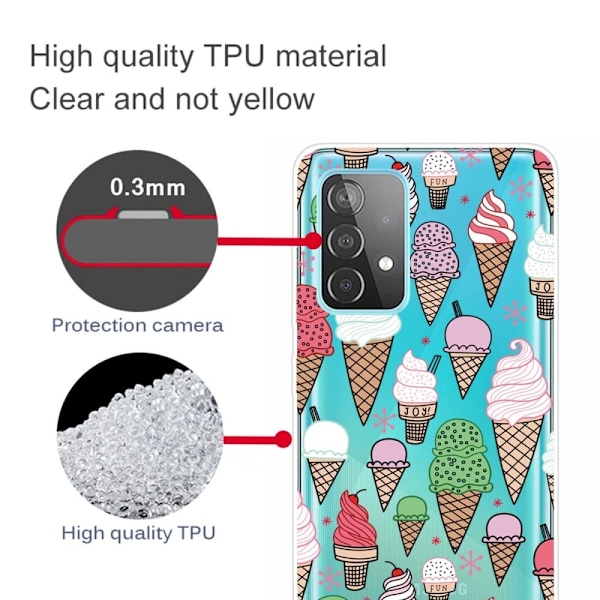 Deco Samsung Galaxy A23 kotelot - Hauskaa Jäätelöä Multicolor