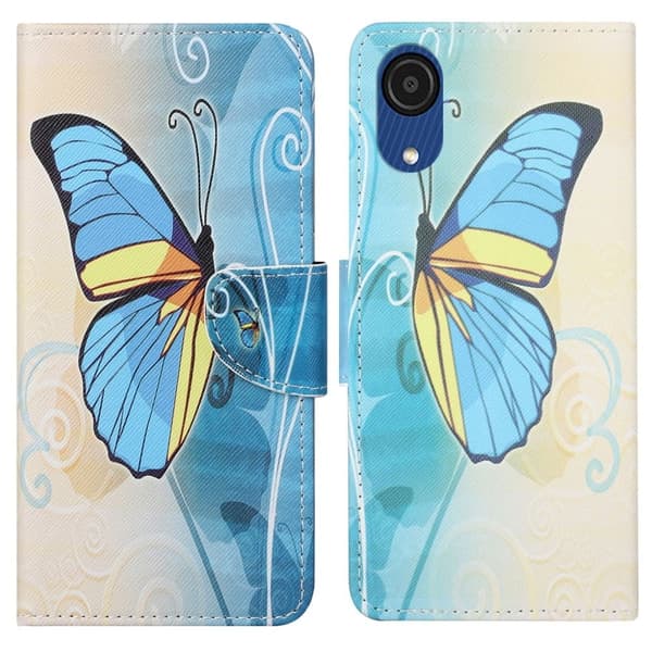 Wonderland Samsung Galaxy A03 Core Flip Etui - Blå Sommerfugl Blue