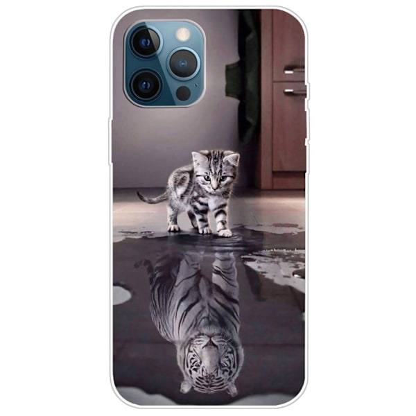 Deco iPhone 14 Pro skal - Katt Silvergrå