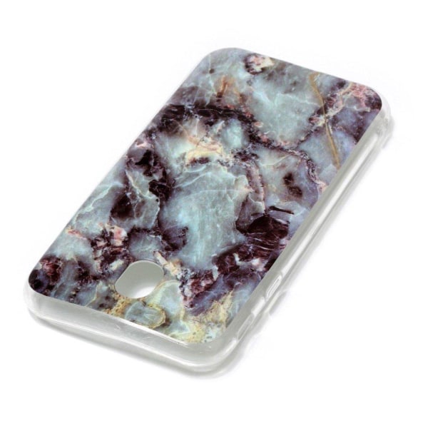 Samsung Galaxy J7 (2017) IMD Marmori Kuviollinen Joustava TPU Takasuoja Kuori - Musta/ Sininen Multicolor