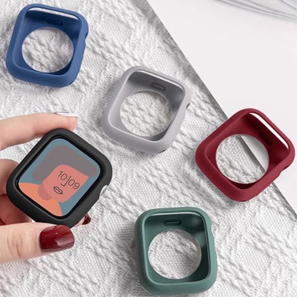 Silikonskyddsfodral Apple Watch Series 9 / 8 / 7 41mm Candy Color stötsäkert klockskydd - Stjärnljus Silvergrå