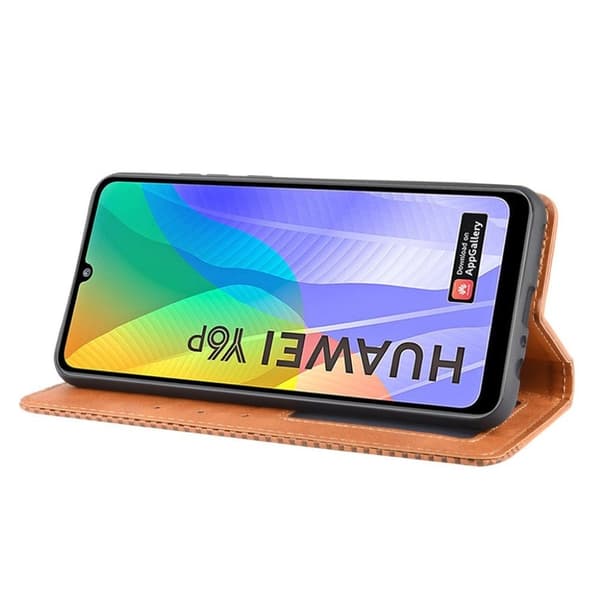 Bofink Vintage Huawei Y6p lærveske - Brun Brown