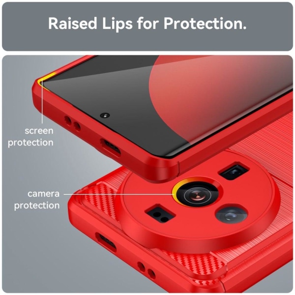 Carbon Flex Suojakotelo Xiaomi 12s Ultra - Punainen Red