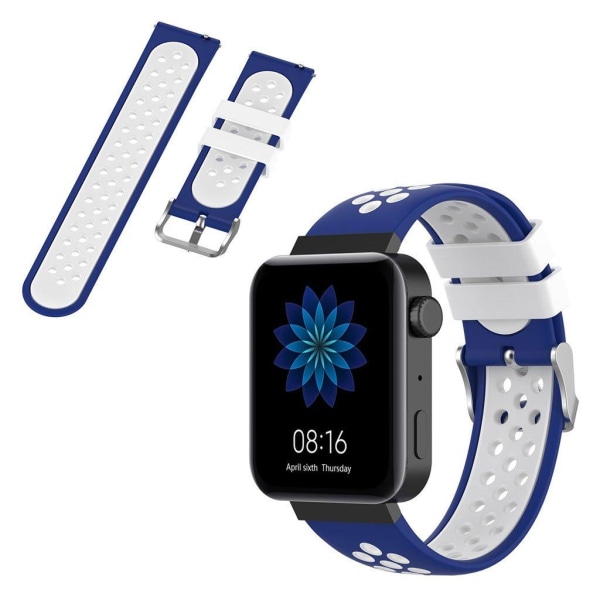 Xiaomi Mi Watch durable dual color silicone watch band - Blue / Vit