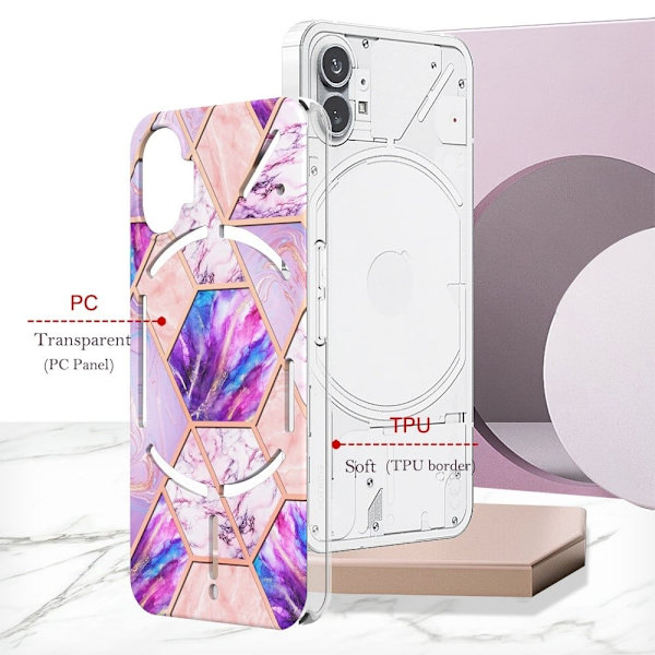 Marble Nothing Phone (1) Etui - Lyselilla Purple
