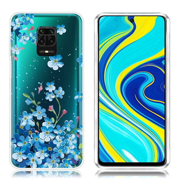 Deco Xiaomi Redmi Note 9 Pro / Note 9S / 9 Pro Max kuoret - Siniset kukat Blue
