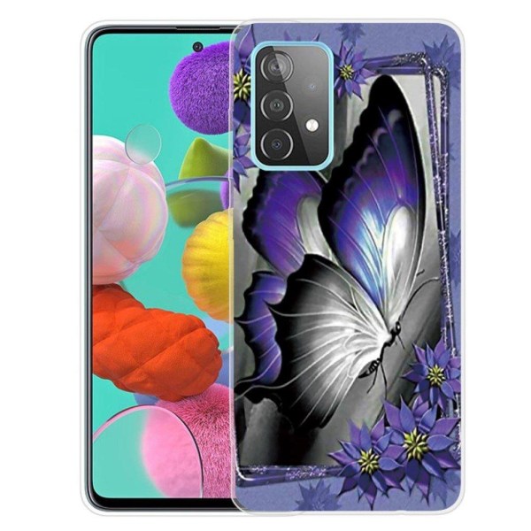 Butterfly läder Samsung Galaxy A32 5G fodral - Lila Lila