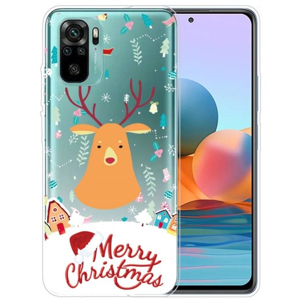 Juleetui til Xiaomi Redmi Note 10S / Redmi Note 10 - Snefelt Og Elg Multicolor