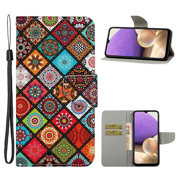 Wonderland Samsung Galaxy A32 Flippetui - Mandala Blomst Multicolor