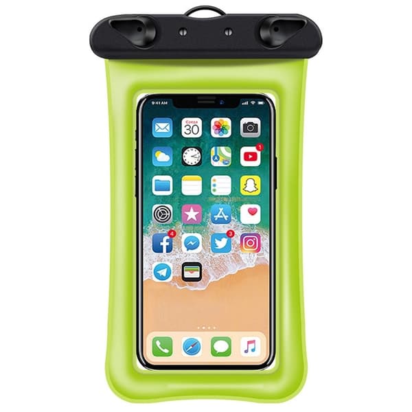 Universal waterproof pouch for smartphone with lanyard - Green Green