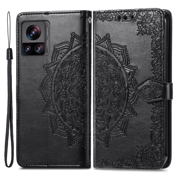 Mandala Motorola Edge 30 Ultra / X30 Pro Flip Etui - Sort Black