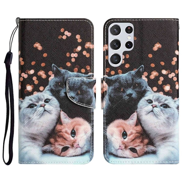 Wonderland Samsung Galaxy S22 Ultra flip etui - Kat Multicolor