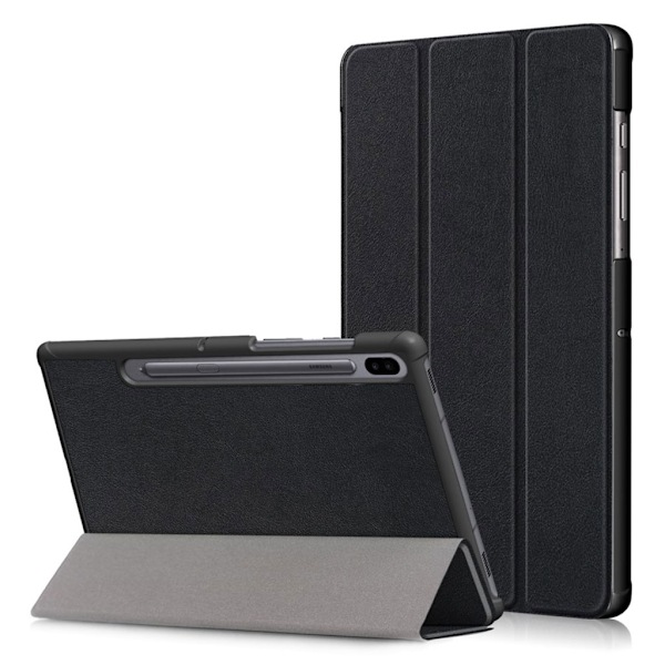 Samsung Galaxy Tab S6 tre-folds læder etui - Sort Black