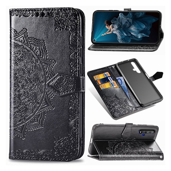 Mandala Honor 20 / 20S Flip kotelot - Musta Black