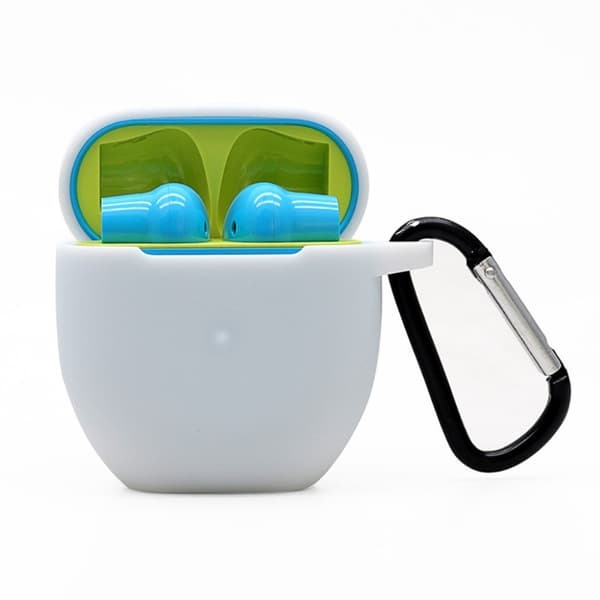 Siilicone etui with carabiner til OnePlus Buds - hvid White