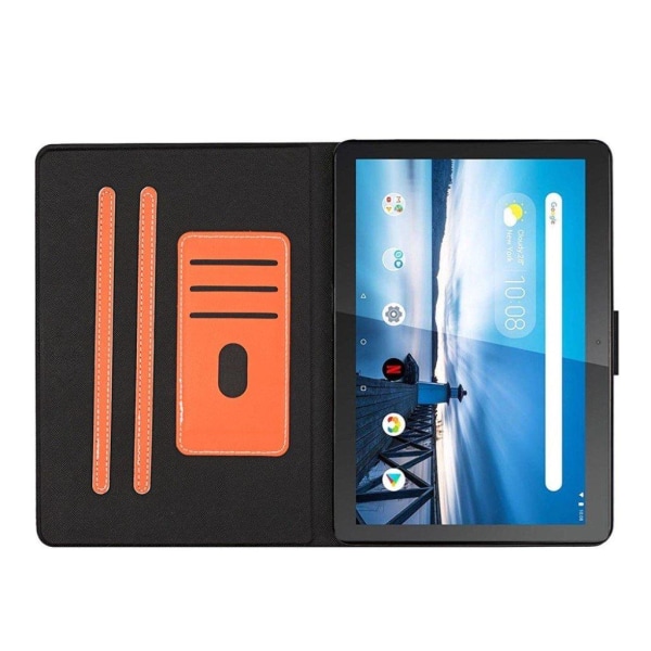 Lenovo Tab M10 yksinkertainen teemalla nahkakotelo - Oranssi Orange