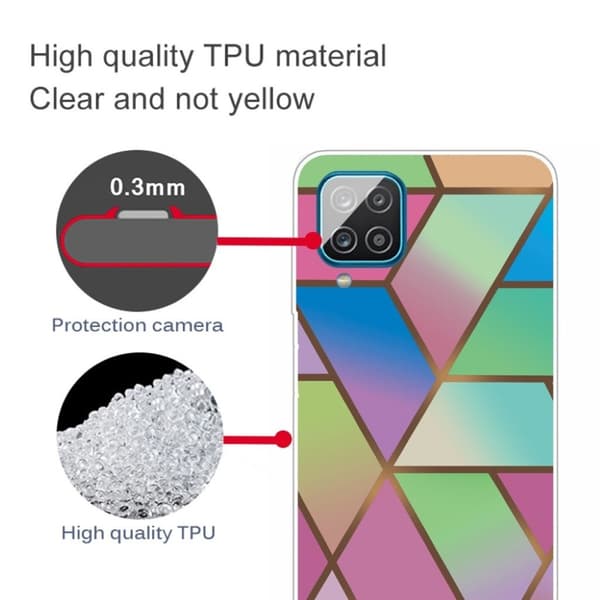 marmor Samsung Galaxy A12 5G etui - Rose / grøn og blå Gradients Multicolor
