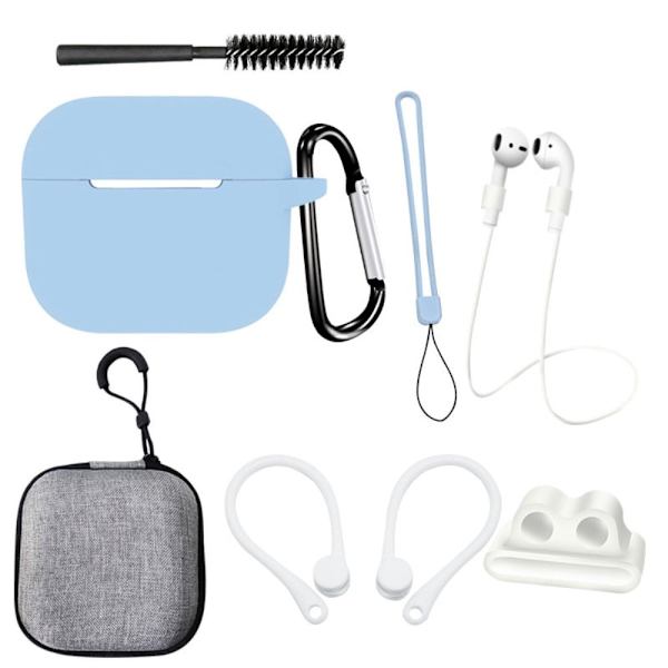 AirPods 3 silikoneovertræk med tilbehørssæt - Blå Blue
