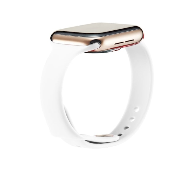 Apple Watch Series 5 44mm yksinkertainen silikoninen kellonauha - Valkoinen White