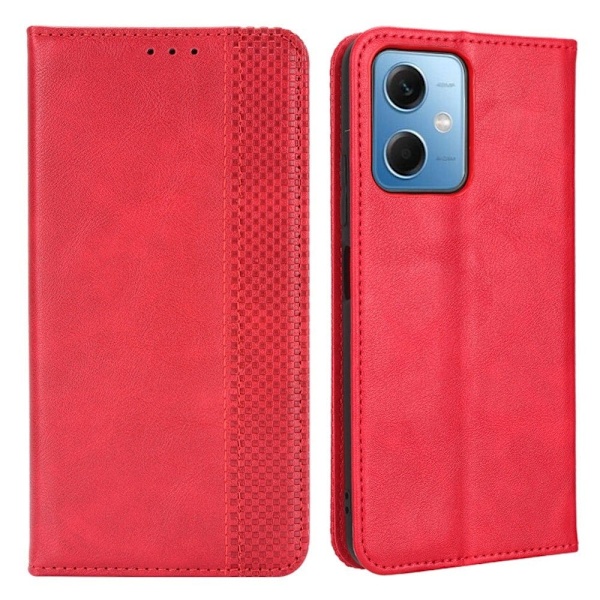 Bofink Vintage Xiaomi Redmi Note 12 Nahkakotelo - Punainen Red