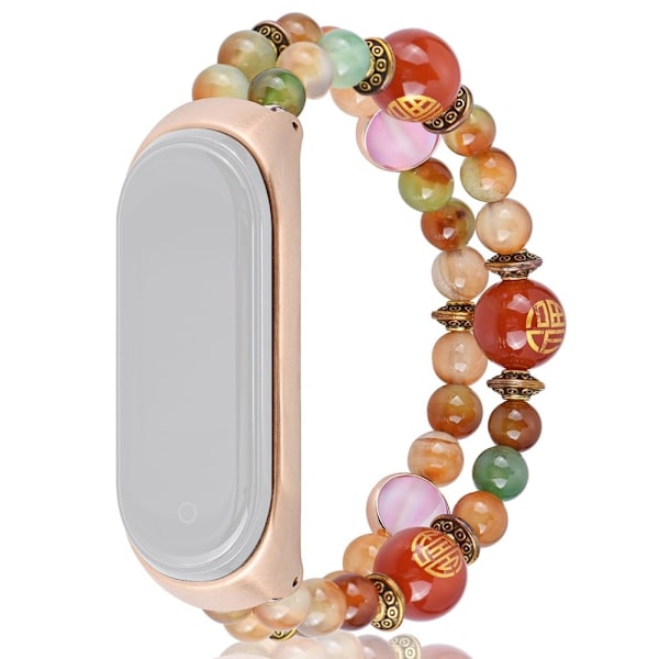 Xiaomi Mi Smart Band 4 / 3 kaksirivinen värikäs helmikellon hihna - Kiinalainen Fu Multicolor