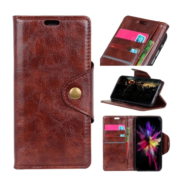Sony Xperia 10 Plus tekstureret læder etui - Brun Brown
