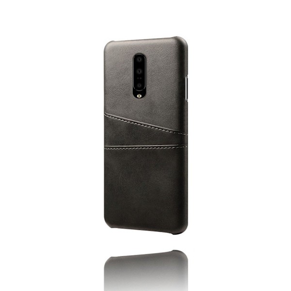 OnePlus 7 Pro dobbelt kortholder læder etui - Sort Black