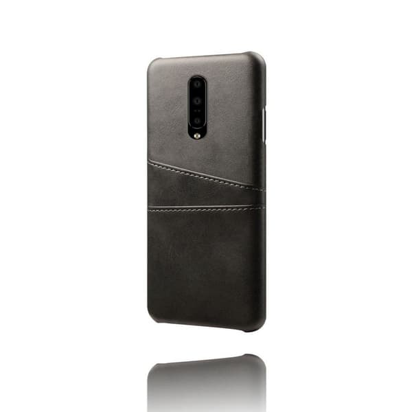 OnePlus 7 Pro kaksinkertainen korttipaikka nahkakotelo - Musta Black