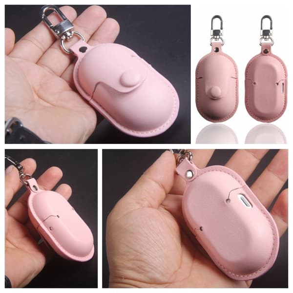 Samsung Galaxy Buds Plus läderfodral med upphängningsögla - Rosa Rosa