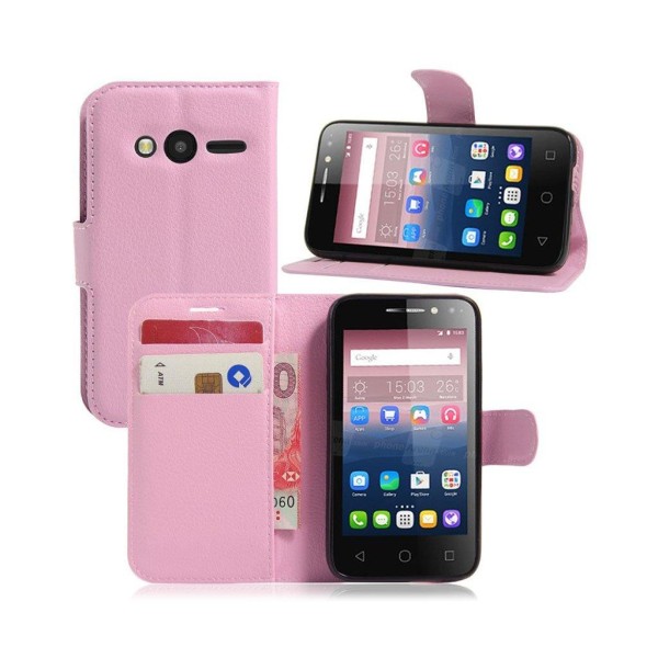 Mankell Alcatel OneTouch Pixi 4 (4) læder-etui med kortholder - Pink Pink